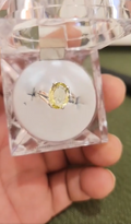 Genuine Premium 950 High-Purity Silver Citrine Ring - Natural Gemstone
