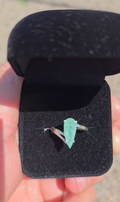 Natural Emerald Bypass Ring - Solid 950 Silver