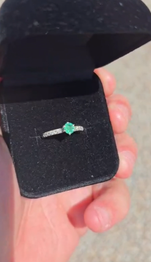 Natural Extra-Grade Emerald & Moissanite Pave Ring - Solid 925 Silver