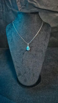 Luxury Genuine Emerald Teardrop Pendant Necklace in 925 Sterling Silver