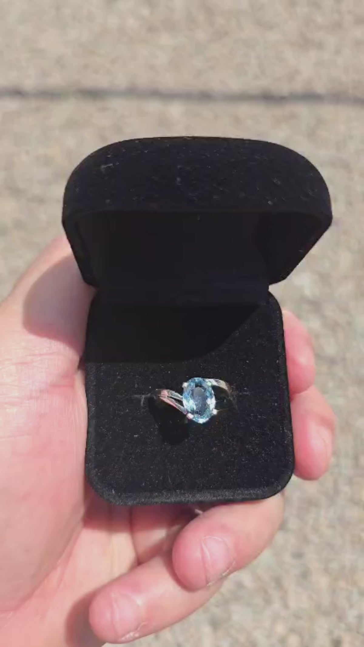 Natural Extra-Grade Aquamarine Bypass Ring - Solid 950 Silver