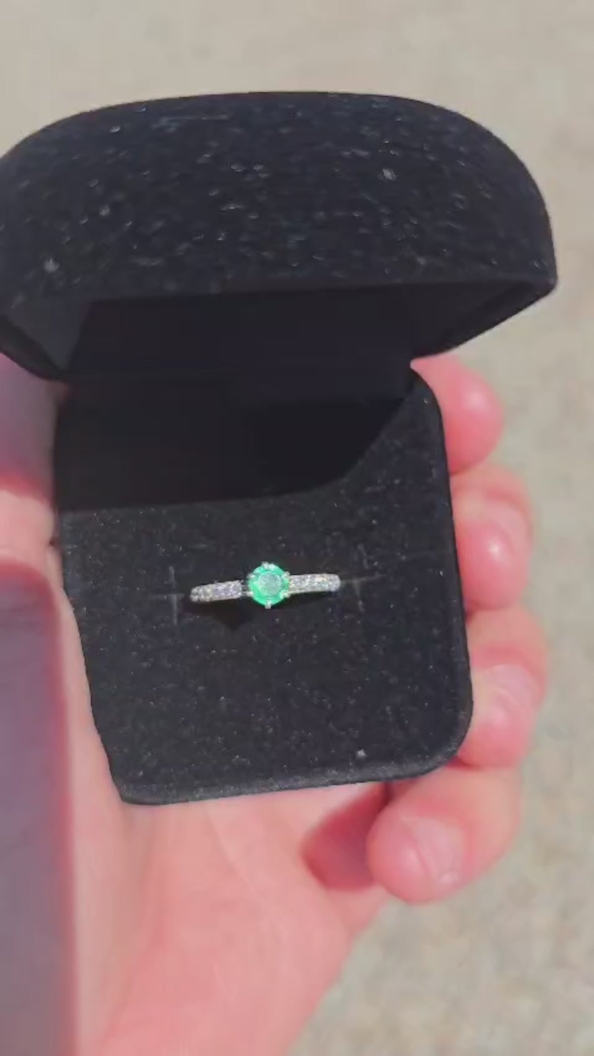 Natural Extra-Grade Emerald & Moissanite Pave Ring - Solid 925 Silver