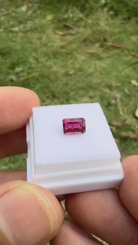 Natural Pink Tourmaline Emerald Cut - 0.97 cts (6.86 x 4.92 mm)