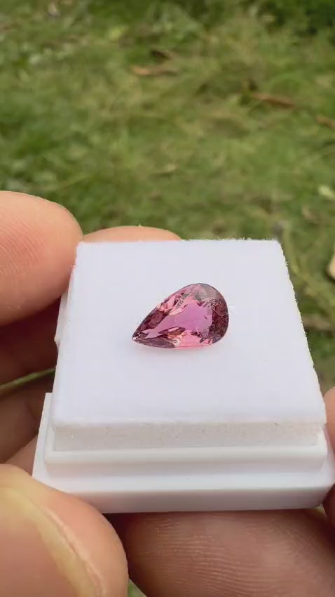 Natural Pink Tourmaline Pear Cut - 1.35 cts (9.46 x 5.98 mm)